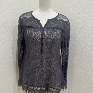 Knox Rose Lace Blouse - Dark Gray